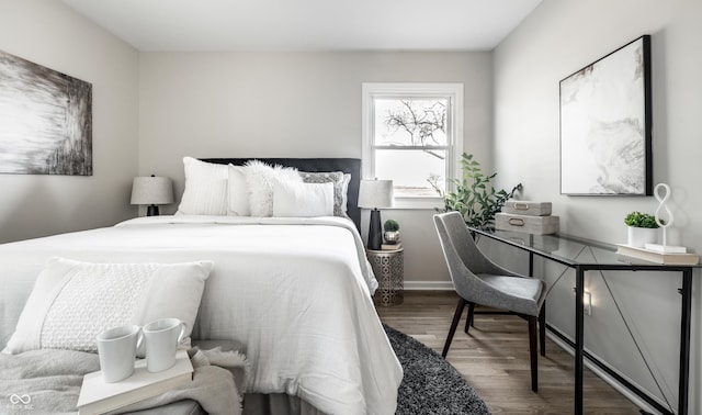 bedroom featuring hardwood / wood-style flooring