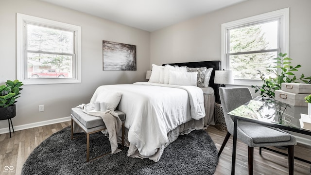 bedroom featuring light wood-type flooring