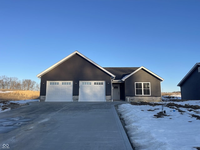 view of front of house with a garage