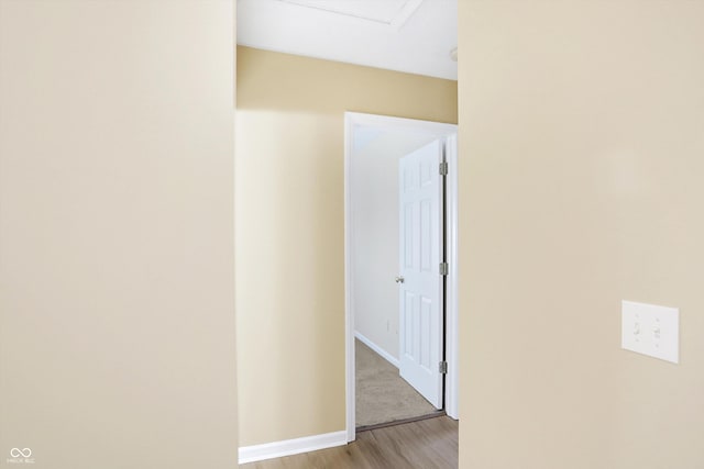 hall featuring light hardwood / wood-style flooring