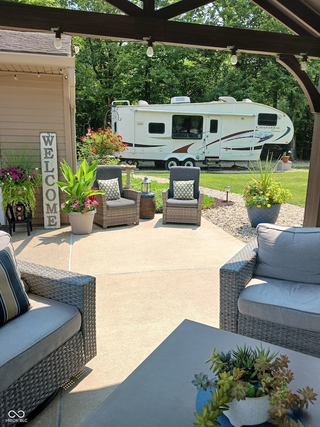 view of patio featuring an outdoor living space