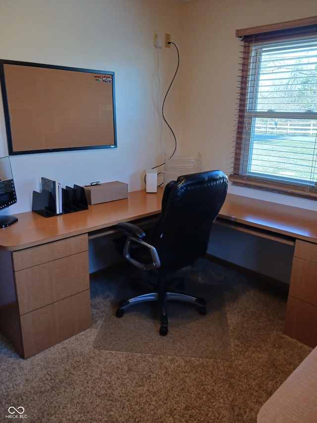 office space featuring built in desk