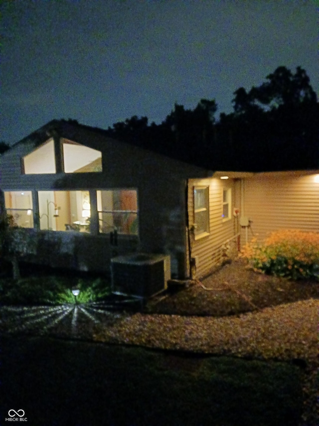 view of front of home with central AC