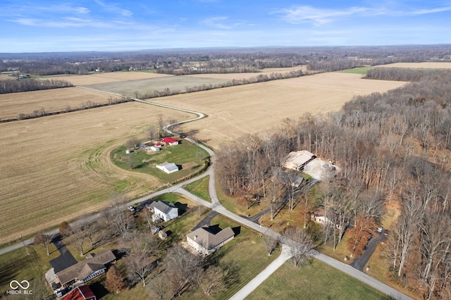 drone / aerial view with a rural view