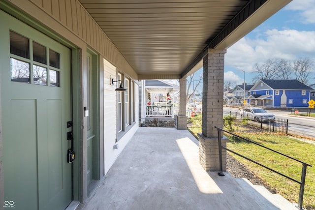 view of patio featuring covered porch