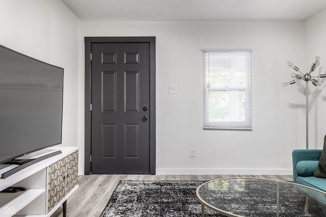 foyer featuring light wood-type flooring