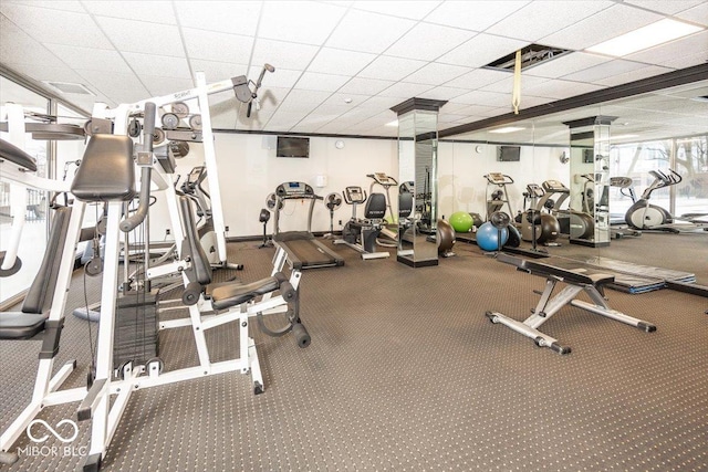 gym with carpet floors