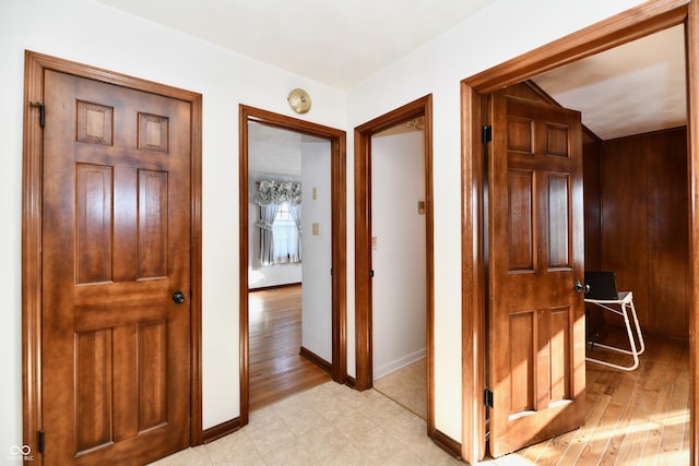 hall featuring light hardwood / wood-style floors