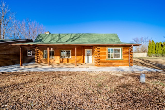 view of log home