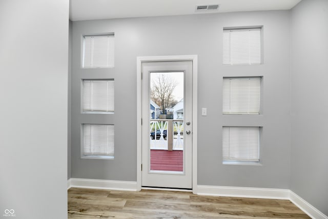 entrance foyer featuring light hardwood / wood-style flooring