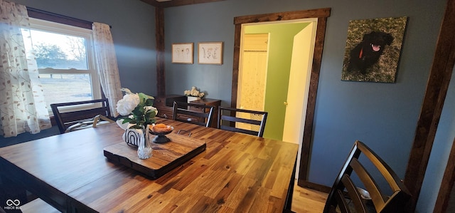 dining room featuring wood-type flooring