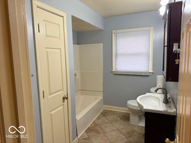 bathroom with tile patterned floors, vanity, and toilet