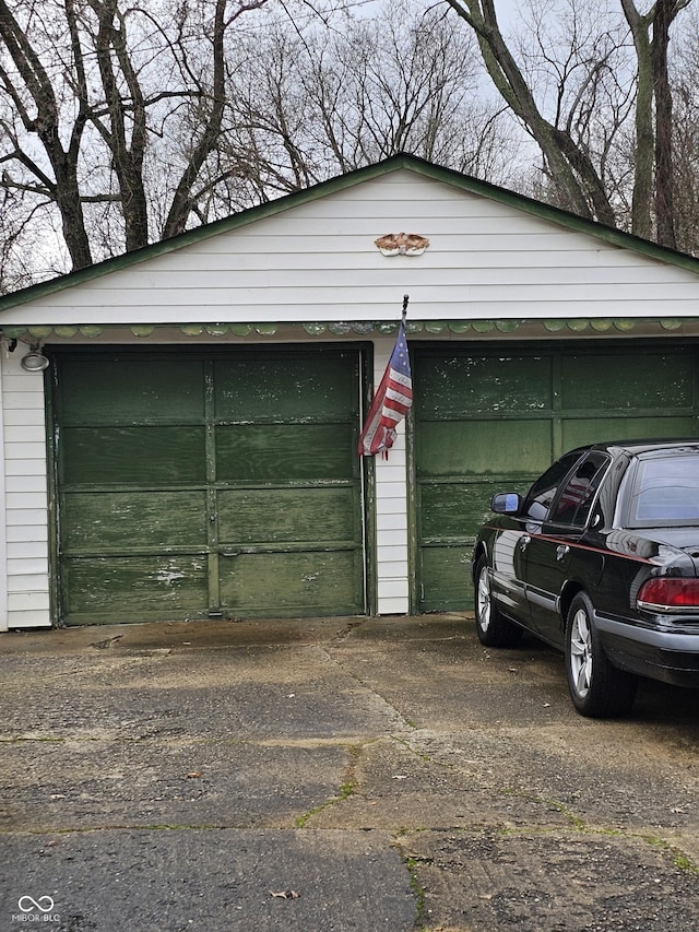 view of garage