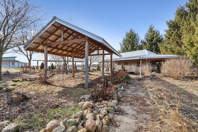 view of yard with a gazebo