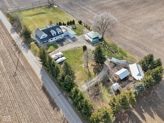 drone / aerial view with a rural view