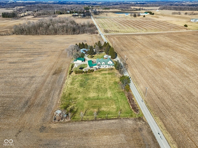 drone / aerial view with a rural view