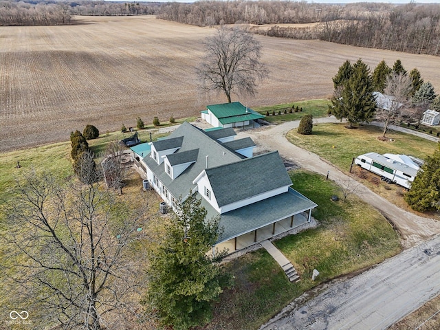 aerial view with a rural view