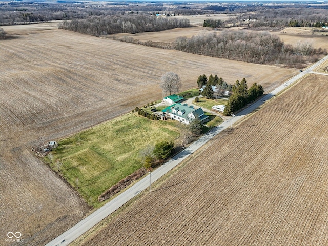 aerial view with a rural view