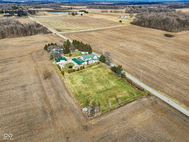 aerial view featuring a rural view