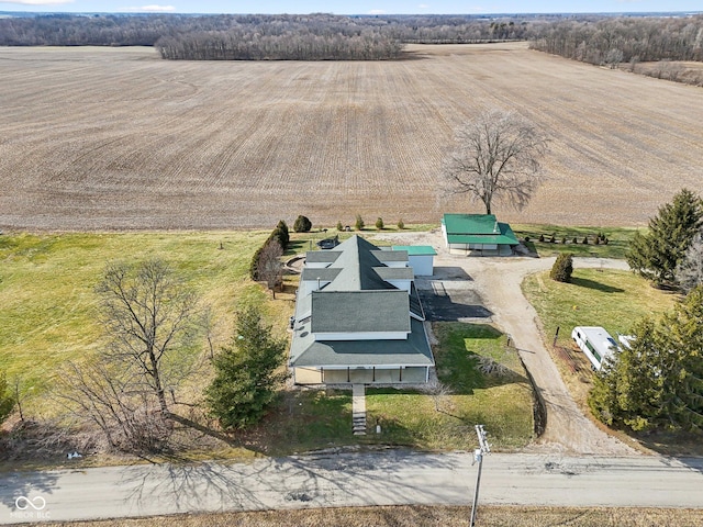 bird's eye view with a rural view