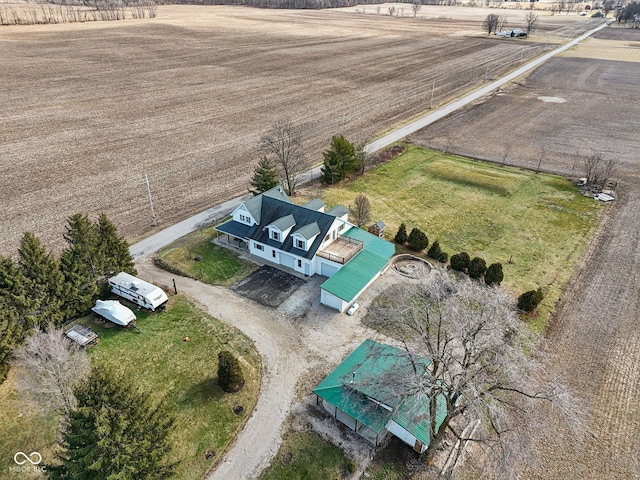 aerial view with a rural view