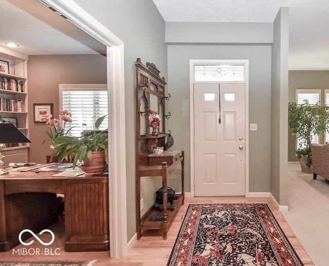 foyer featuring light wood-type flooring