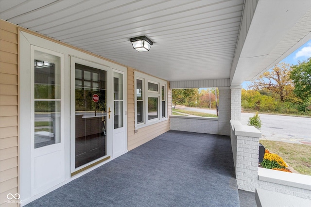 view of patio with a porch