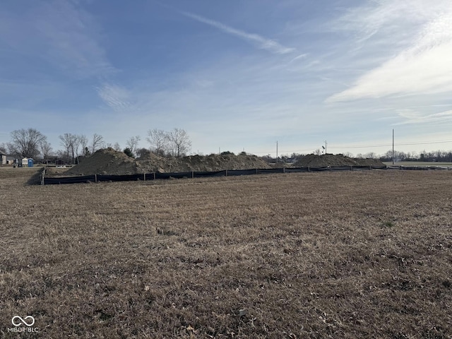 view of yard with a rural view