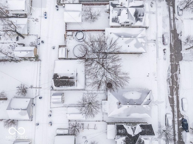 view of snowy aerial view