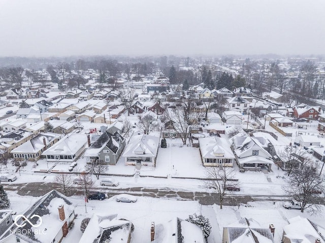 view of snowy aerial view