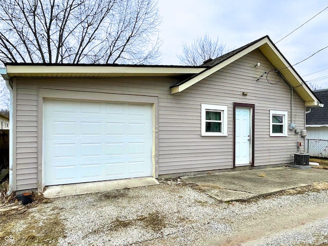 garage with central AC unit