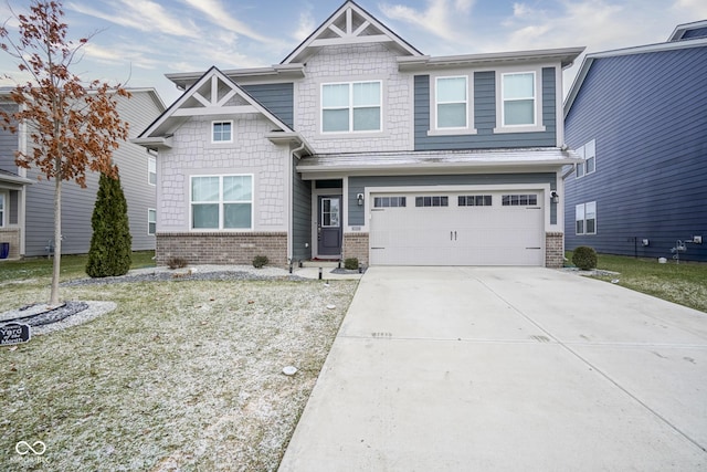 craftsman-style home with a garage