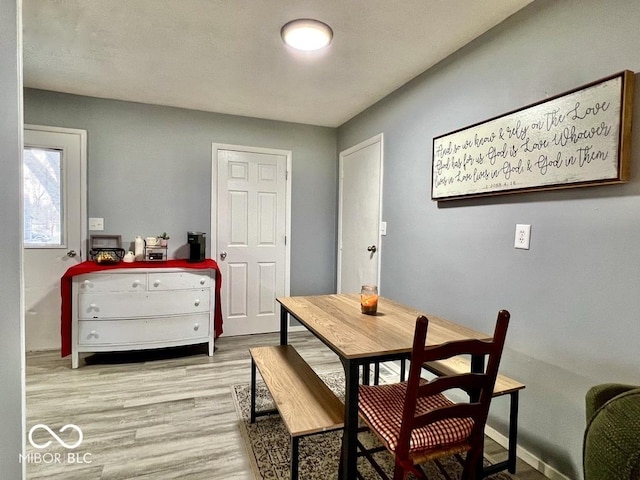 dining area featuring light hardwood / wood-style flooring