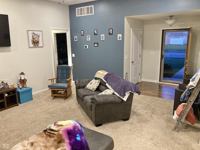 living room with wood-type flooring