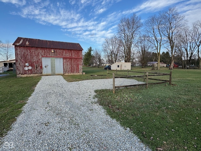 exterior space featuring an outbuilding