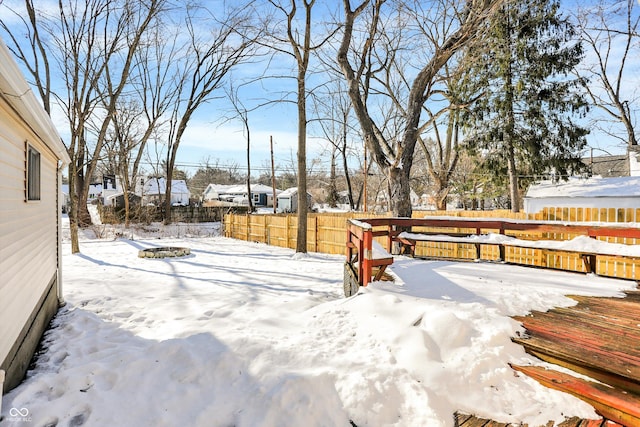 view of snowy yard