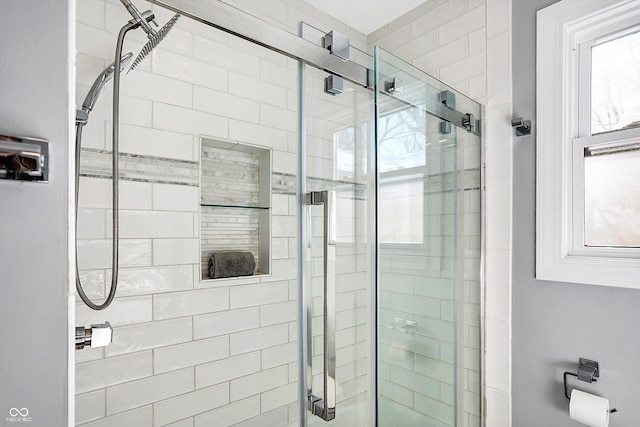 bathroom with walk in shower