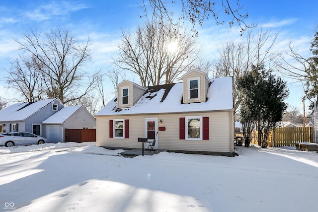 view of cape cod home