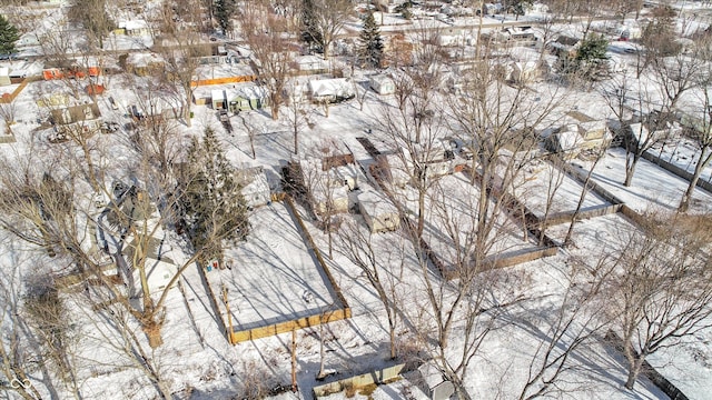 view of snowy aerial view