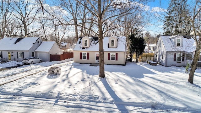 view of new england style home