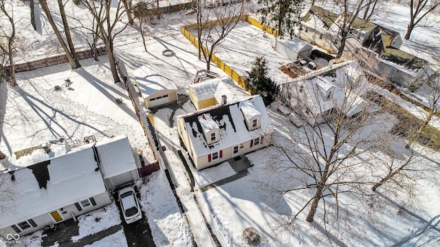 view of snowy aerial view