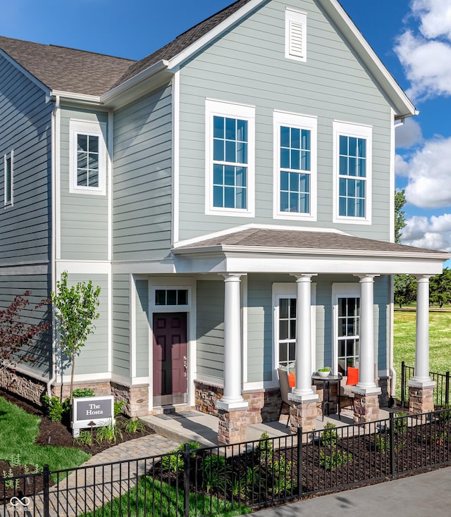 view of front of house with covered porch