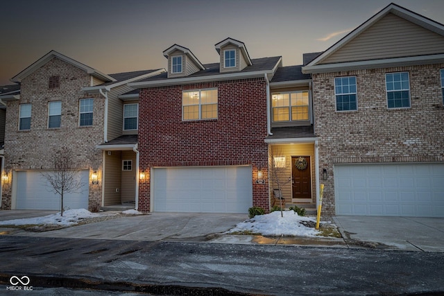 view of property featuring a garage