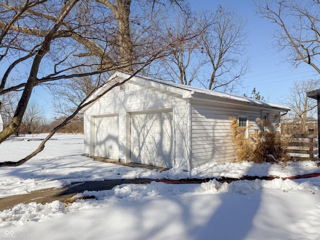 exterior space with a garage