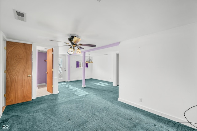 100 N Jefferson St, Nashville, IN 47448 - carpeted empty room with a ceiling fan and baseboards