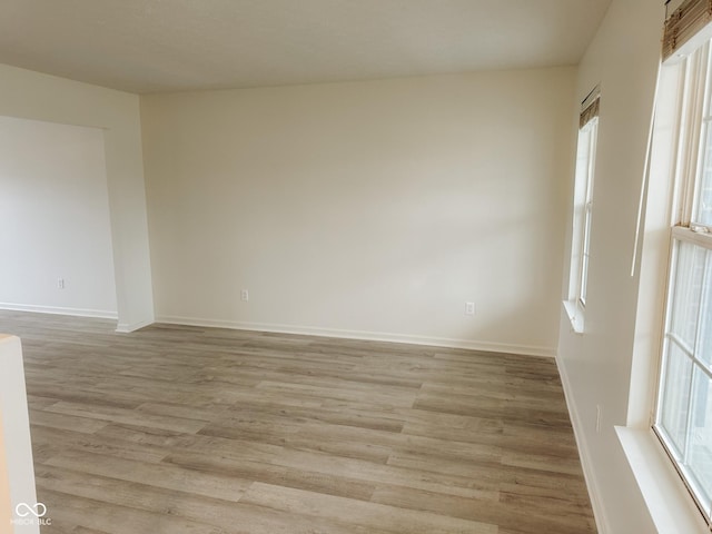 empty room featuring light hardwood / wood-style flooring