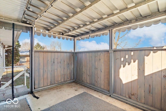 view of unfurnished sunroom