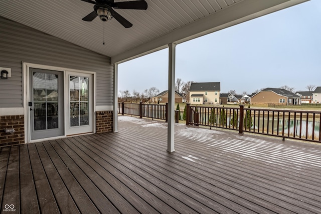 deck featuring ceiling fan