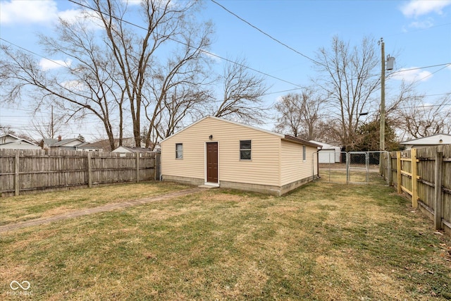 exterior space with an outbuilding