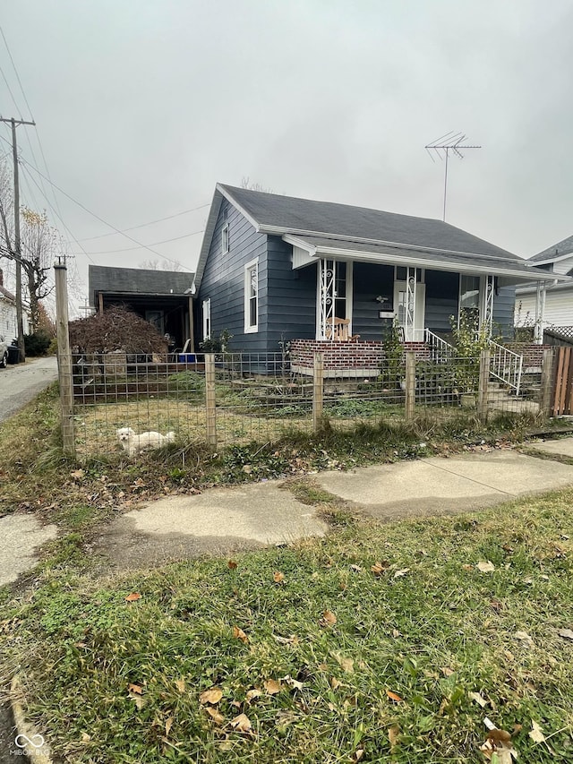 view of front of house featuring covered porch